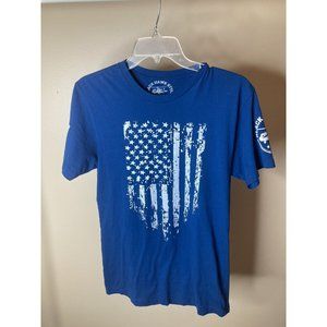 Black Hawk Style USA Helicopter T-Shirt Size Small Blue USA